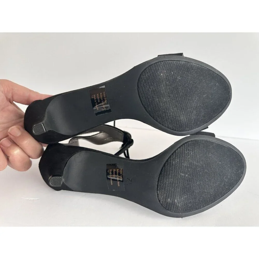 Coach and Four Women's Strappy Heel Ankle Sandals 7.5‎ Zip/Drawstrings Closure